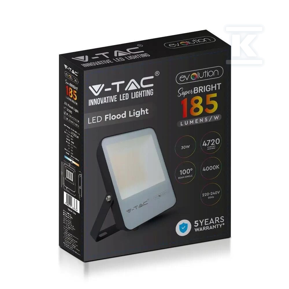 Naświetlacz LED V-TAC 30W G8 czarny - 20450