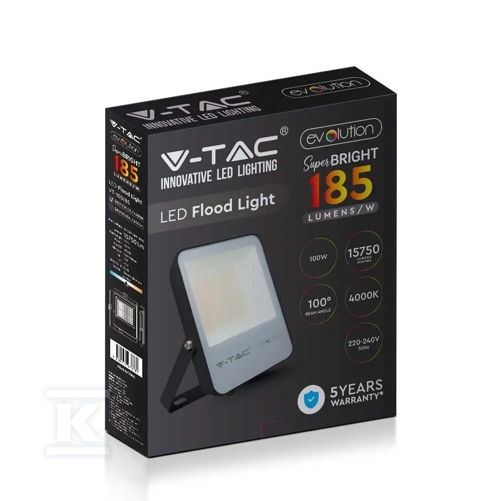 Naświetlacz LED V-TAC 100W G8 czarny - 20454