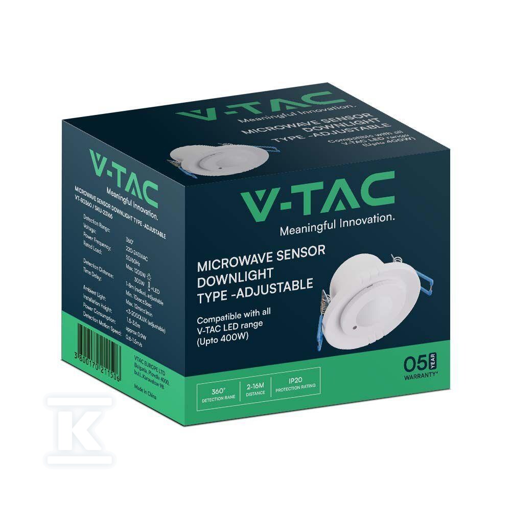 Czujnik ruchu mikrofalowy V-TAC - 23165