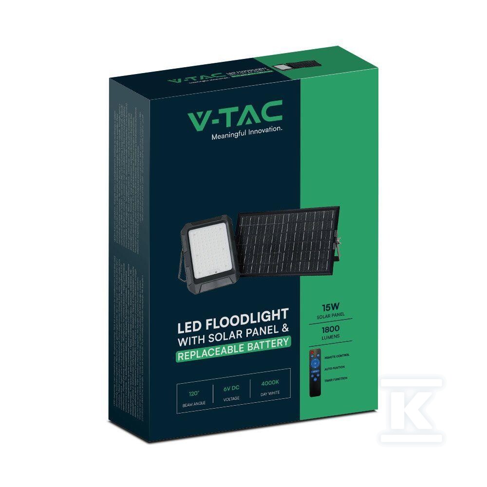 Naświetlacz LED solarny V-TAC 15W pilot - 23439