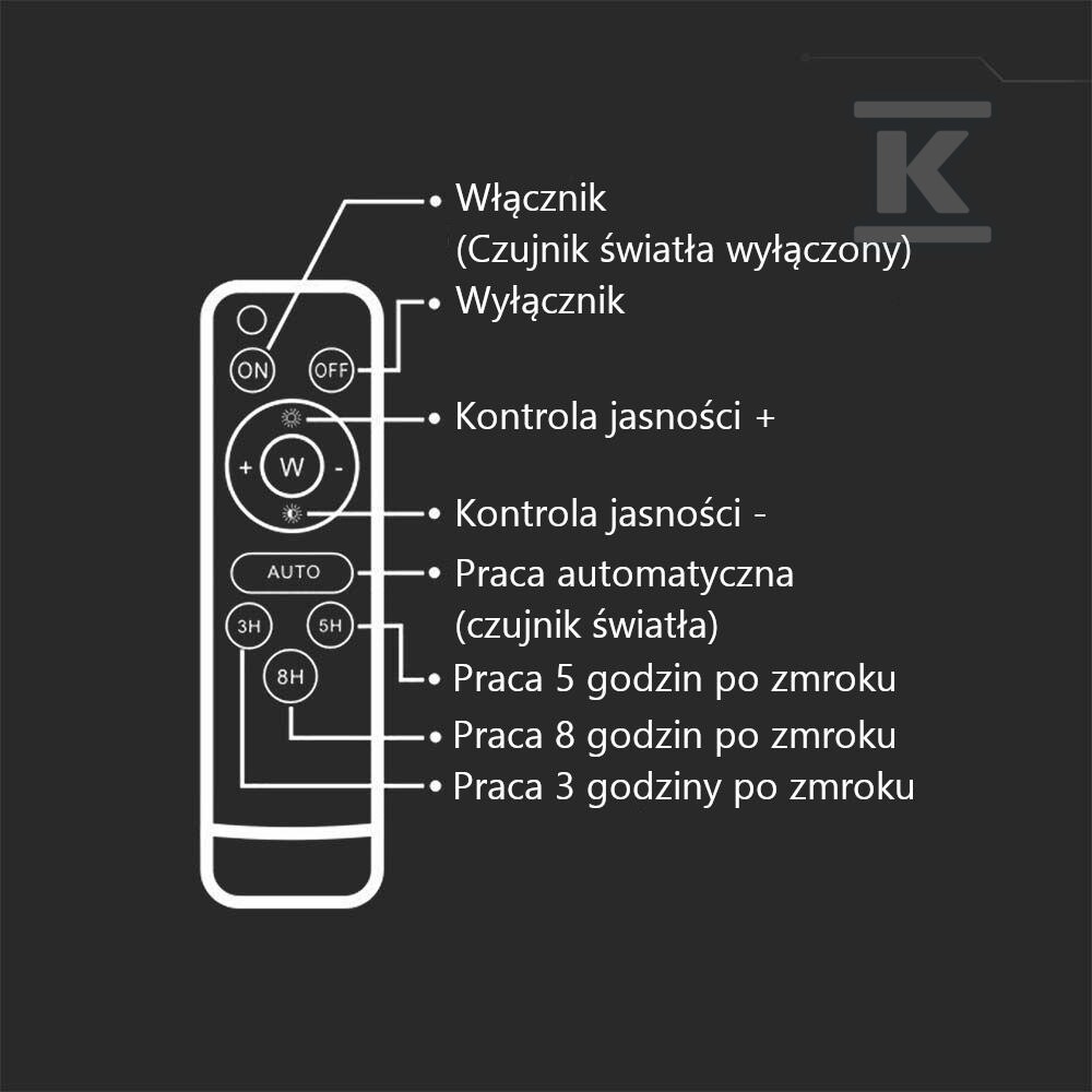 Naświetlacz LED solarny V-TAC 15W pilot - 23439