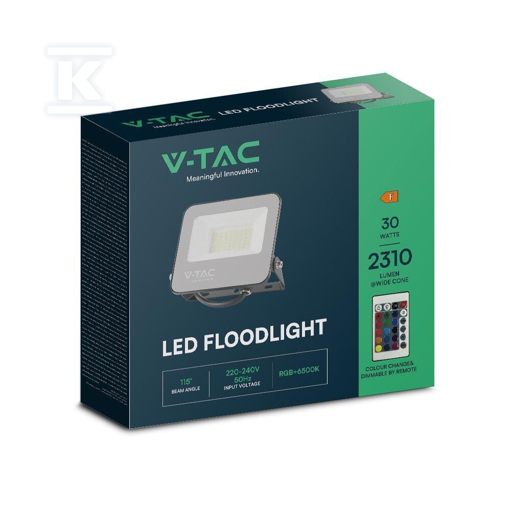 Naświetlacz LED V-TAC 30W czarny IP65 - 23462