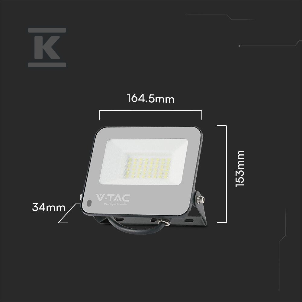 Naświetlacz LED V-TAC 30W czarny IP65 - 23462