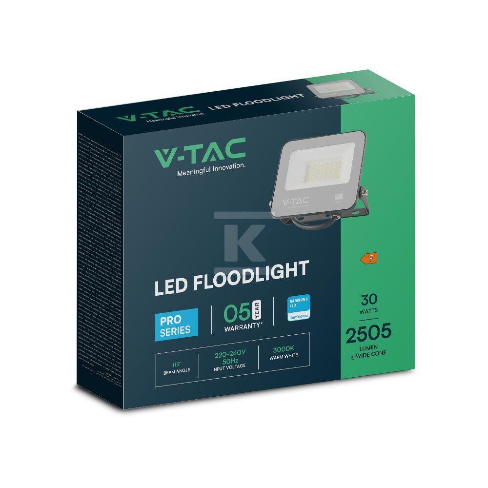 Naświetlacz LED V-TAC 30W 100Lm/W - 23599