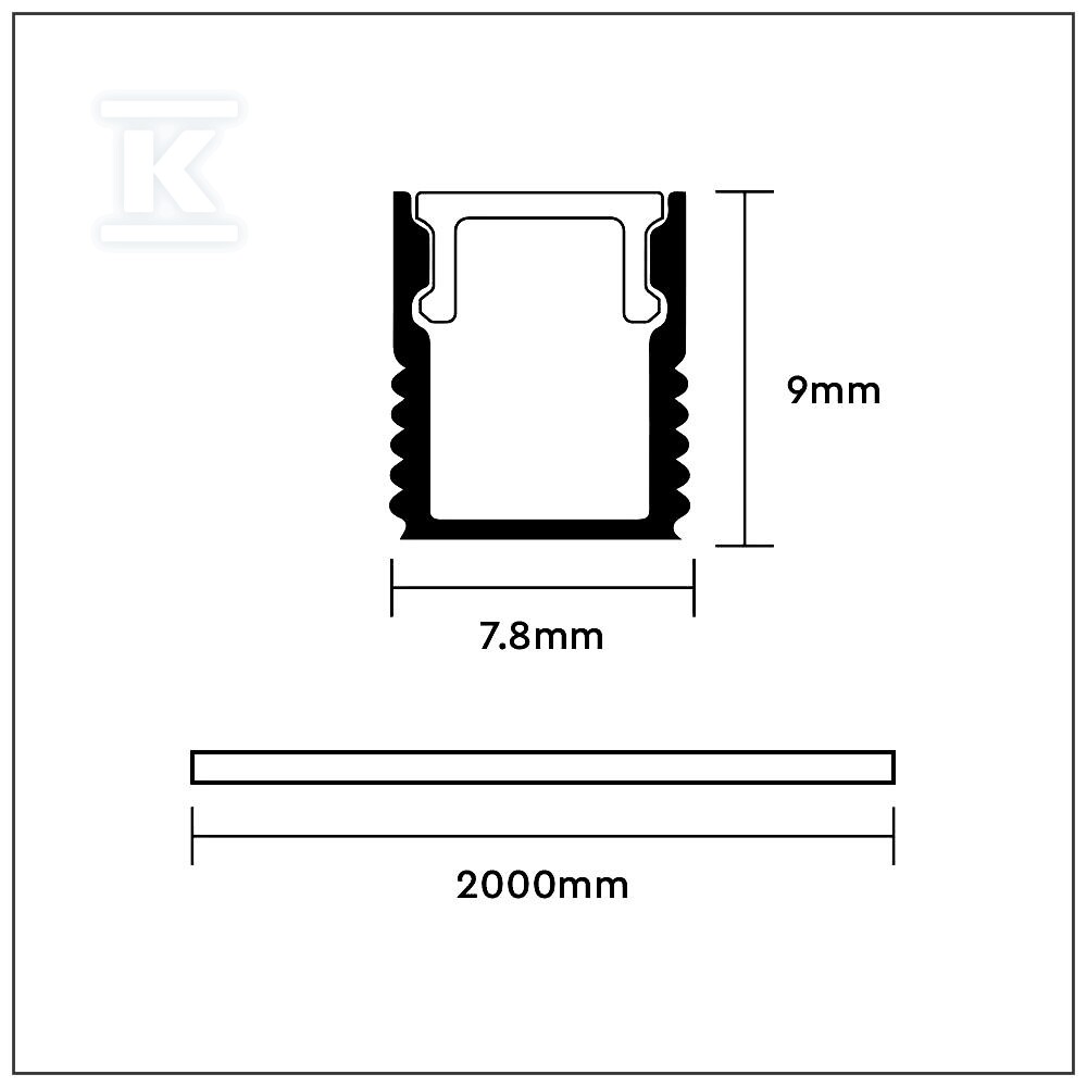 Profil aluminiowy anodowany V-TAC 2mb - 2903