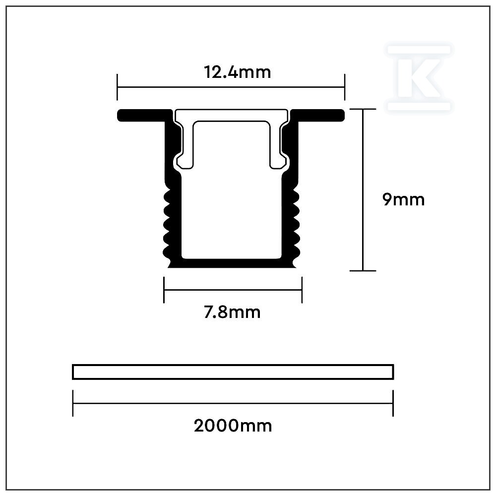 Profil aluminiowy anodowany wpuszczany - 2904