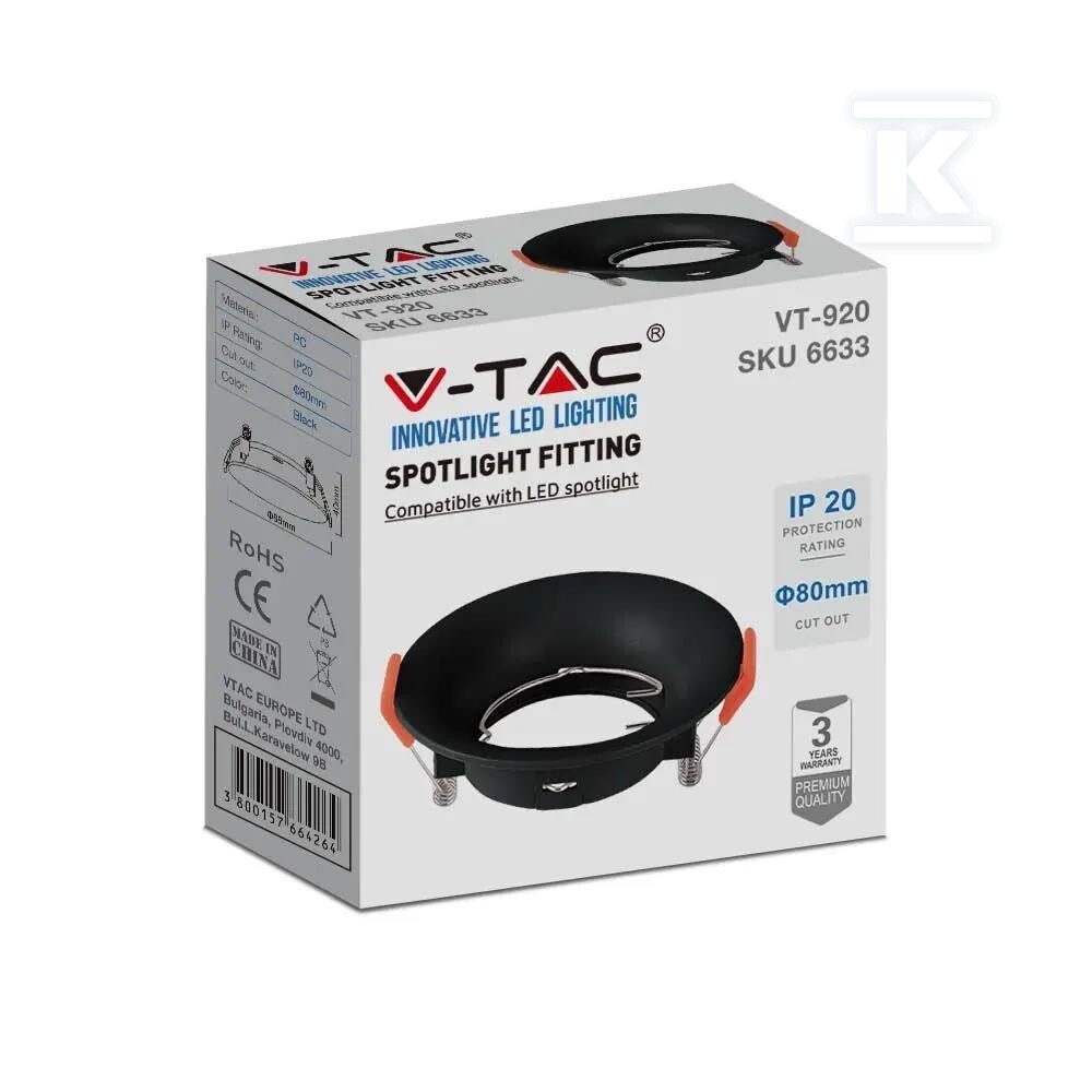 Oczko V-TAC GU10 wpuszczane okrągłe - 6633