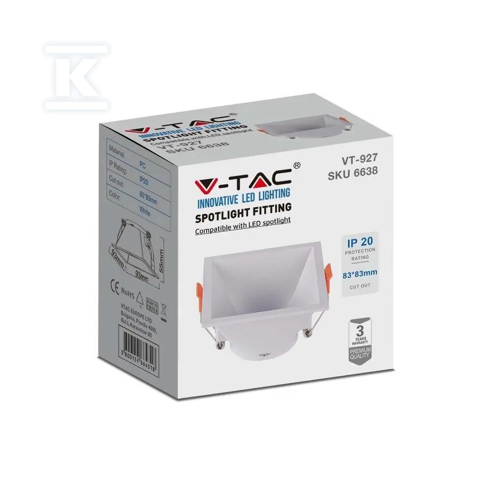 Oczko V-TAC GU10 wpuszczane głębokie - 6638