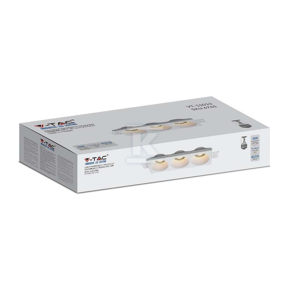 Oprawa gipsowa V-TAC 3xGU10 sufitowa - 6765