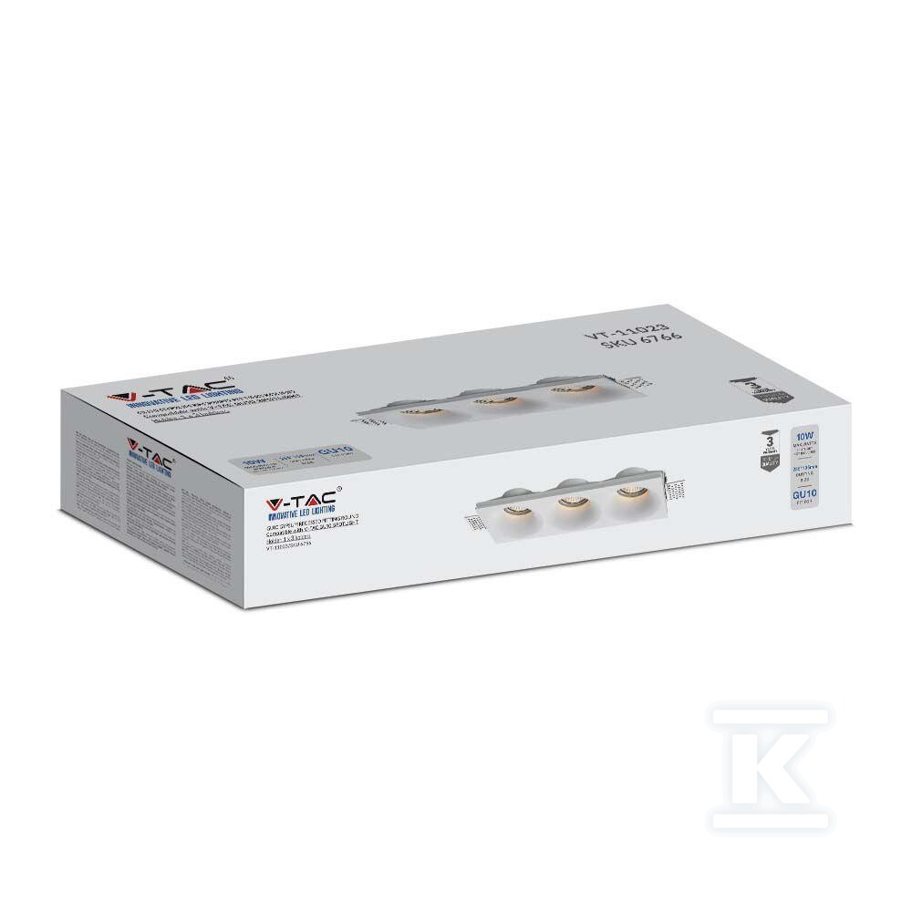 Oprawa gipsowa V-TAC 3xGU10 sufitowa - 6766