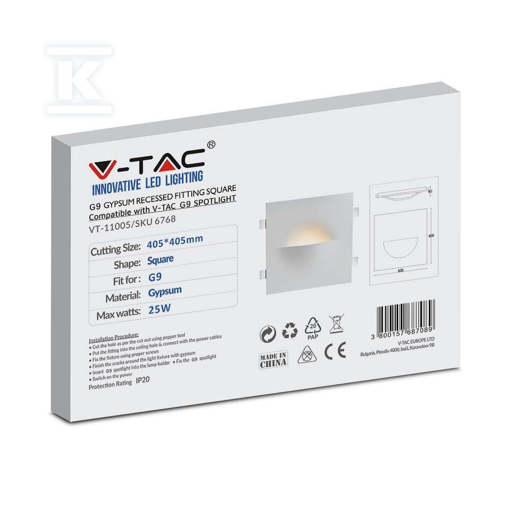 Oprawa gipsowa V-TAC kinkiet ścienny G9 - 6768