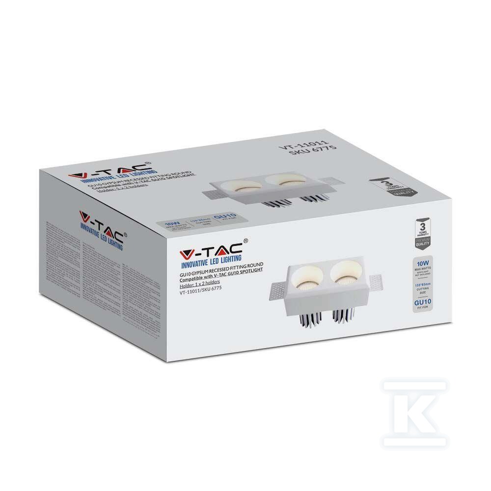 Oprawa gipsowa V-TAC 2xGU10 sufitowa - 6775