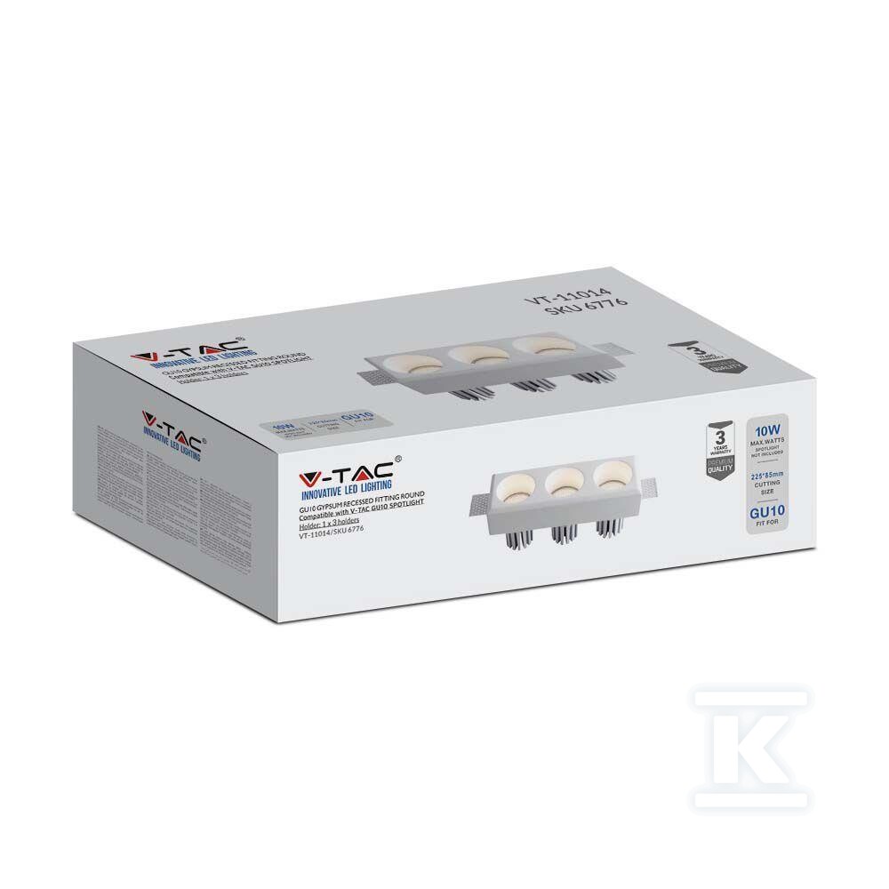 Oprawa gipsowa V-TAC 3xGU10 sufitowa - 6776