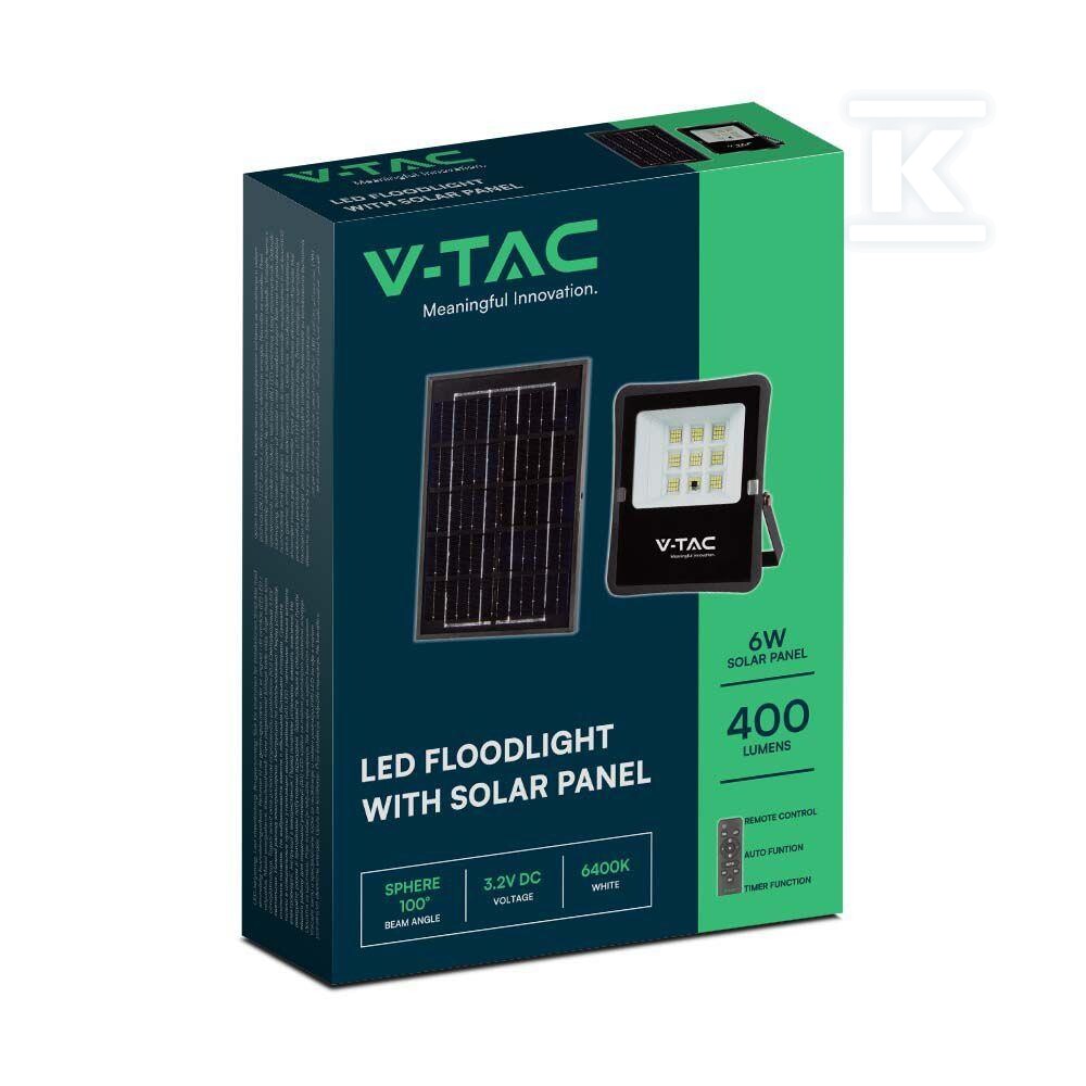 Naświetlacz LED solarny V-TAC 6W pilot - 6964