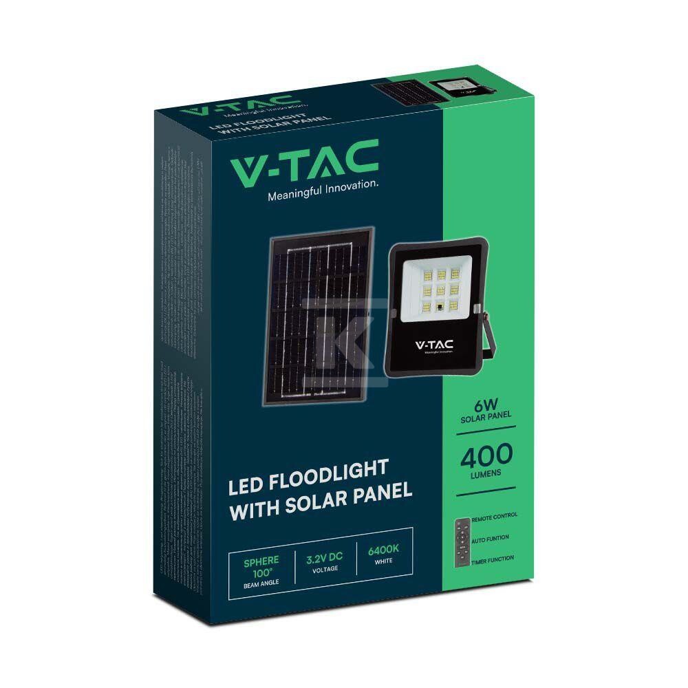 Naświetlacz LED solarny V-TAC 6W pilot - 6965