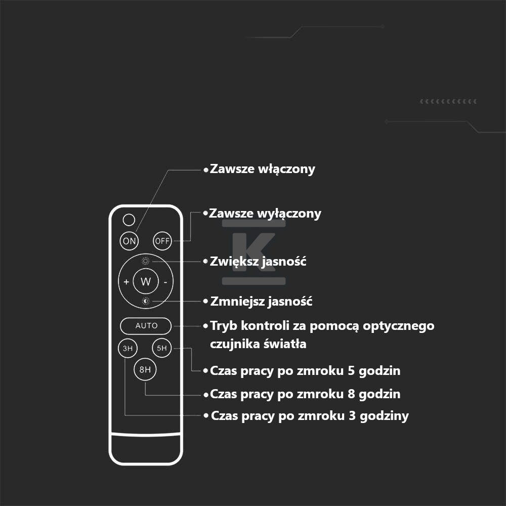 Naświetlacz LED solarny V-TAC 12W pilot - 6967