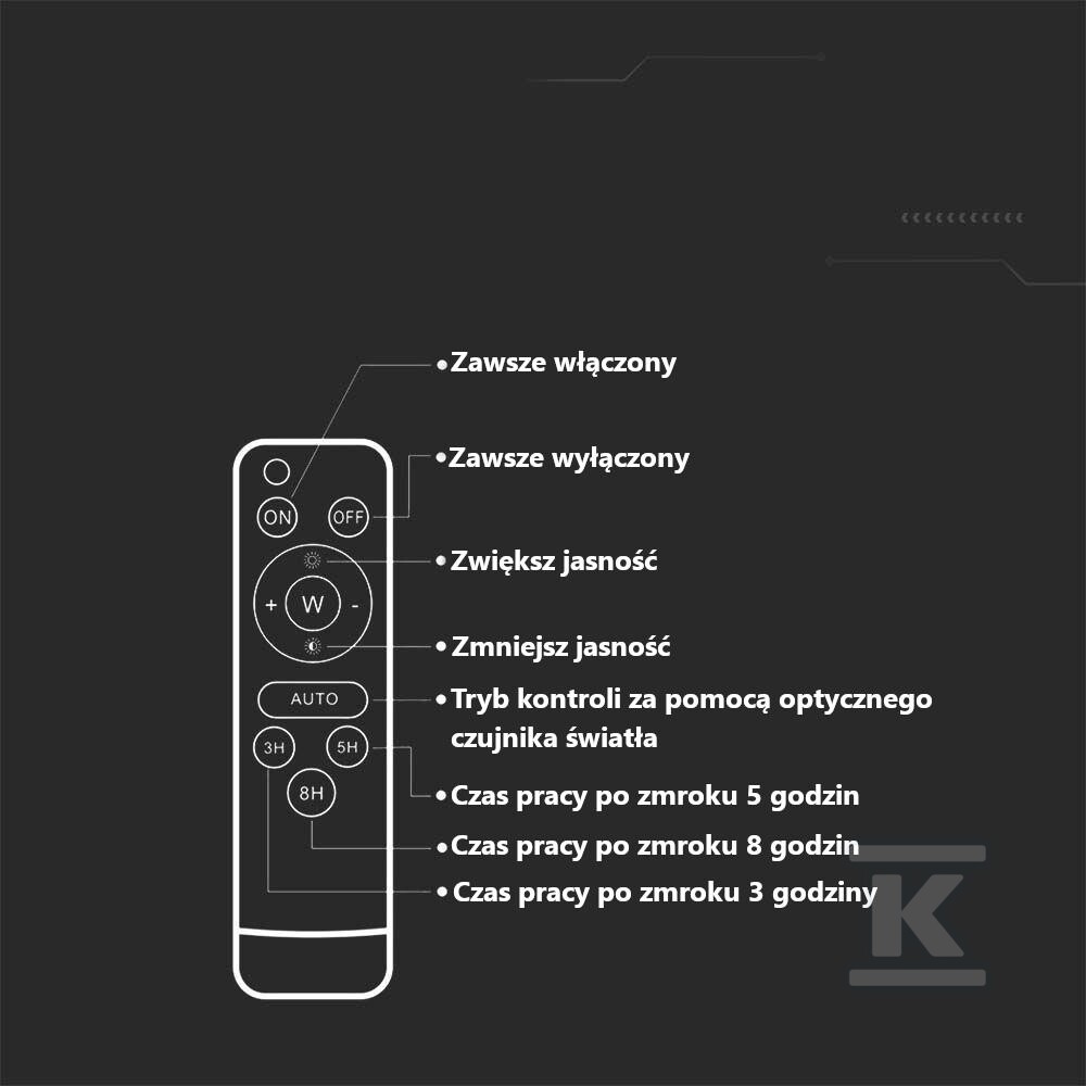 Naświetlacz LED solarny V-TAC 16W pilot - 6968
