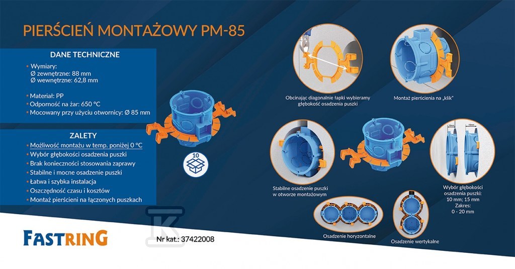 PM-85 rögzítőgyűrű, kompatibilis S60KF, - 37422008