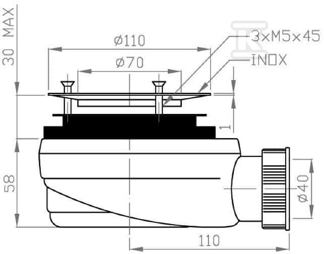 Brodzik kompozytowy Stabilsound Plus - 3.3126-M2