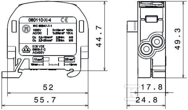 SCB 25 Distribution Block - Branch - 81501005