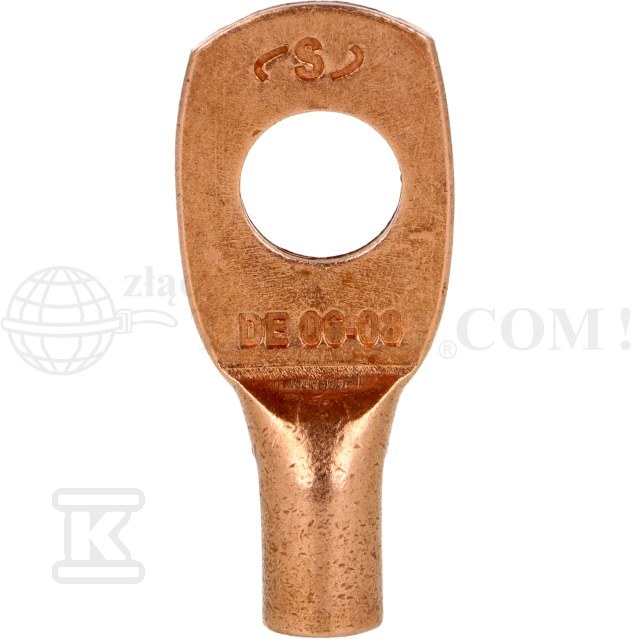 Końcówka oczkowa miedziana niecynowana - SE-00608W