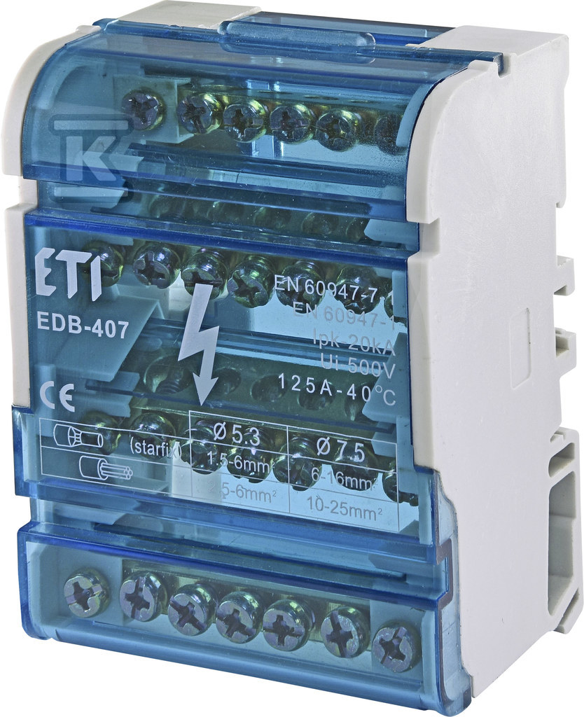 125A distribution block (4x7 terminals) - 001102303