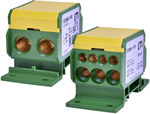 Блок розподілу 160A (2x4-50mm2/3x2,5-25mm2+4x2,5-16mm2) жовто-зелений EDBM-1/PE
