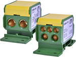 Блок розподілу 160A (2x4-50mm2/2x4-35mm2+3x2,5-25mm2) жовто-зелений EDBM-2/PE