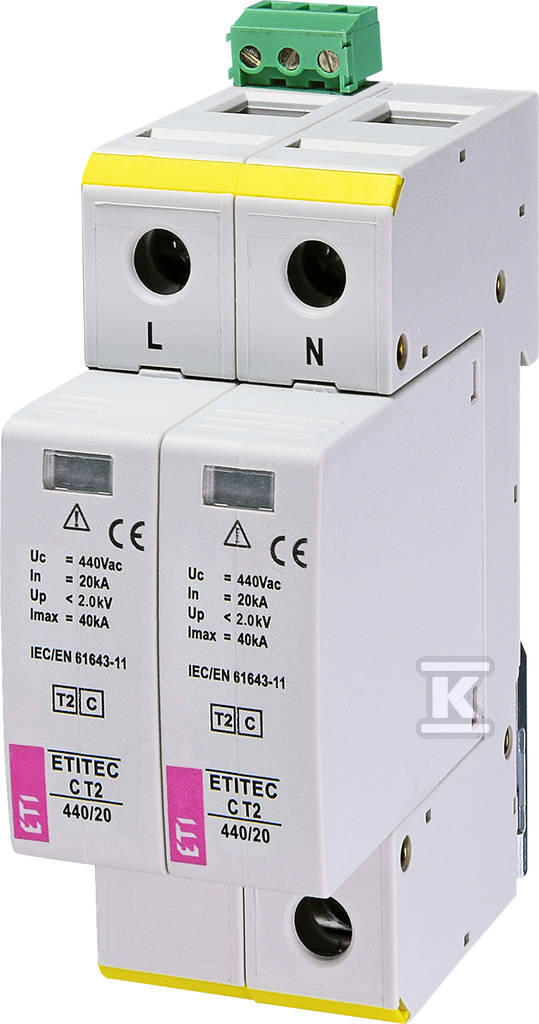 Обмежувач перенапруги T2 (C) ETITEC C - 002440410