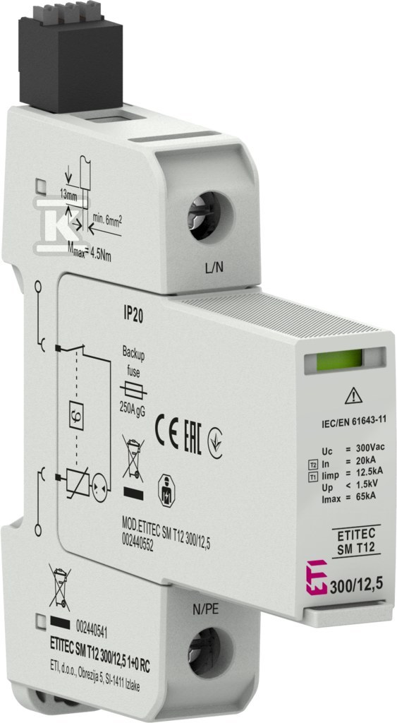 Ogranicznik przepięć T1, T2 (B, C) - - 002440541