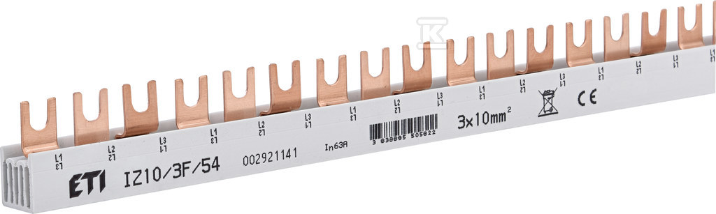 Insulated busbar IZ10/3F/54 - 002921141