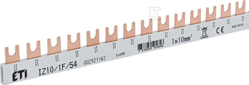 Insulated busbar IZ10/1F/54 - 002921142