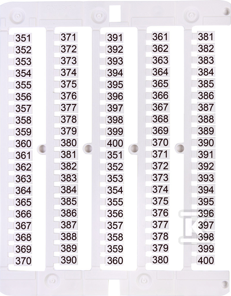 Oznacznik 351 do 400 (100 szt.) - 003903084