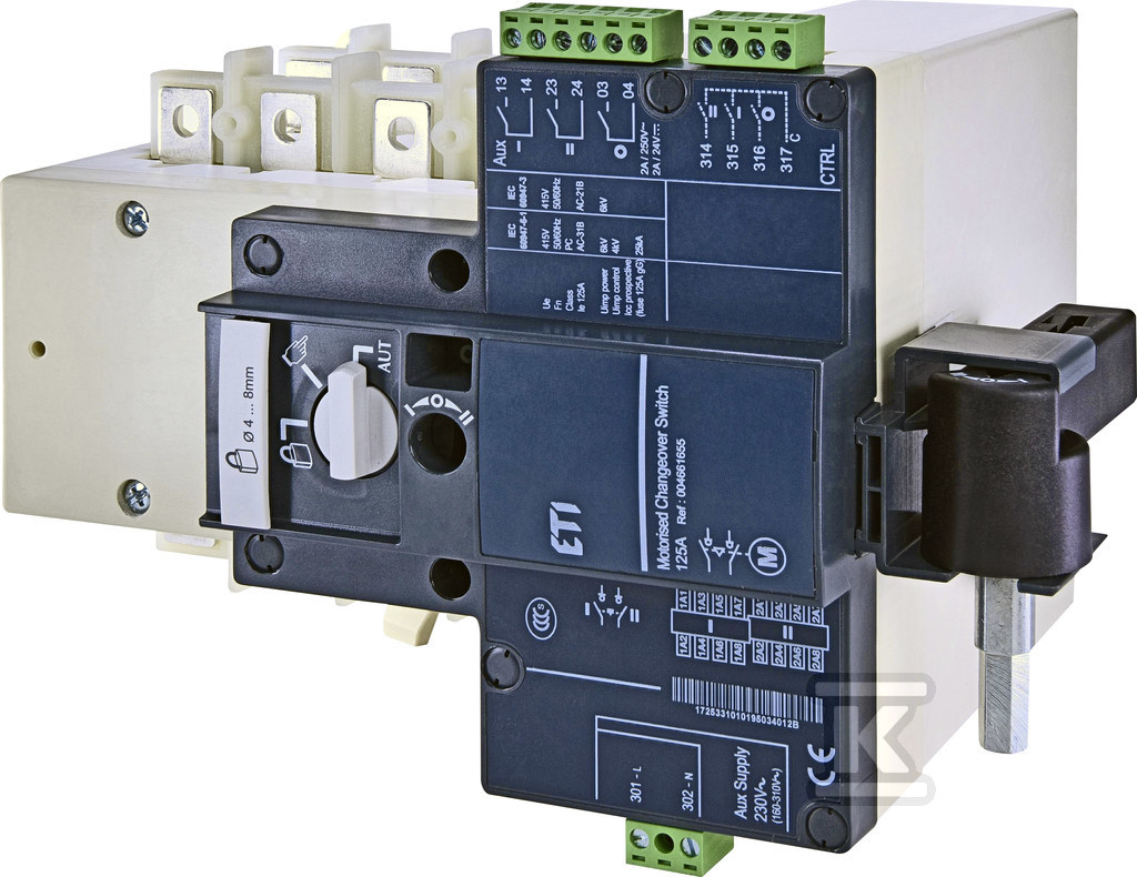 1-0-2 motorizovaný spínač MLBS 125 4P - 004661655