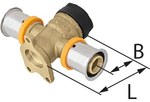Trójnik ścienny mosiężny przelotowy z uszami GW ultraPRESS - 20 Rp1/2" L = 41 mm