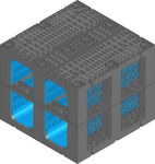 Skrzynka rozsączająca RAUSIKKO SC 8.6 z kanałem inspekcyjnym i czyszczącym, 400L, wym. 800x800x660mm, wytrzymałość 42T, kanał z płaskim dnem, monolityczna, kolor czarno-niebieski