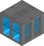 Skrzynka rozsączająca RAUSIKKO HC 8.6 z kanałem inspekcyjnym i czyszczącym, 393L, wym. 800x800x660mm, wytrzymałość 60T, kanał z płaskim dnem, monolityczna, kolor czarno-niebieski