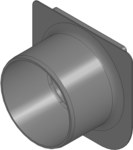 Ścianka czołowa z odpływem bocznym DN250 RAUSIKKO S/SC/H/HC 8.3/8.6, wym. 280x250x30mm, kolor czarny
