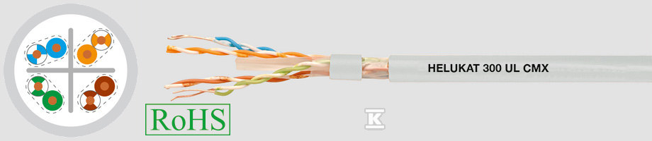 Кабель LAN, UTP кат. 5e 4x2xAWG24/1 - 802172