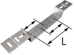 Mounting plate with an offset for battery approaches with lugs 80 100 150 mm, metal