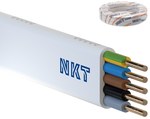 Przewód instalacyjny NKT instal YDYp żo 750V 5x2,5 biały