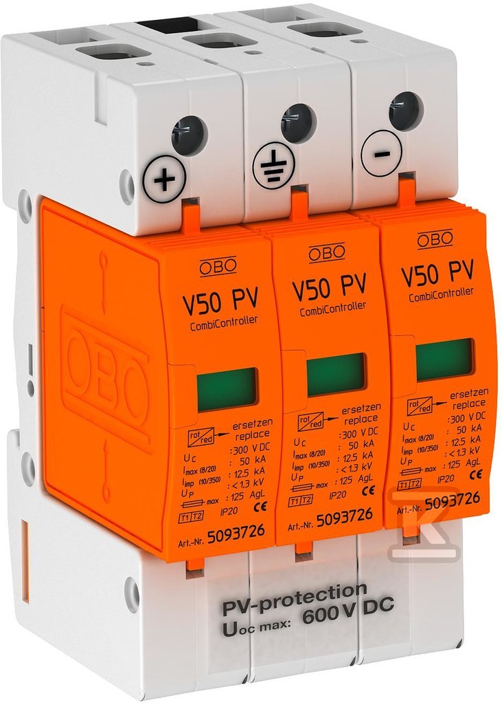 Ogranicznik przepięć 600Vdc typ V50-B+C - 5093623