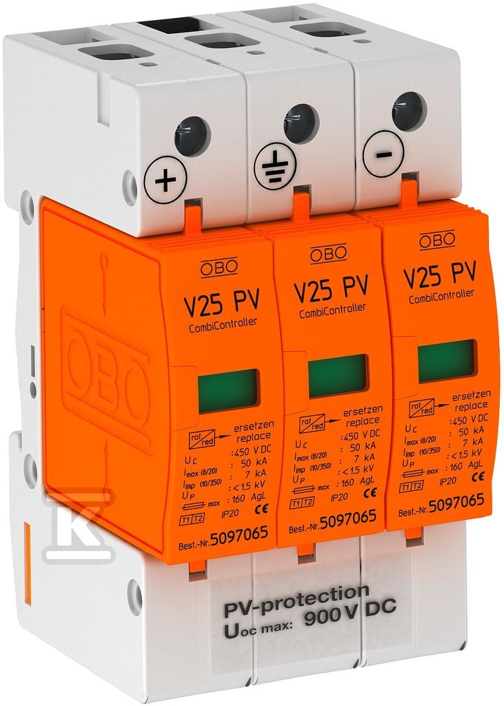 Ogranicznik przepięć 900Vdc typ V25-B+C - 5097447