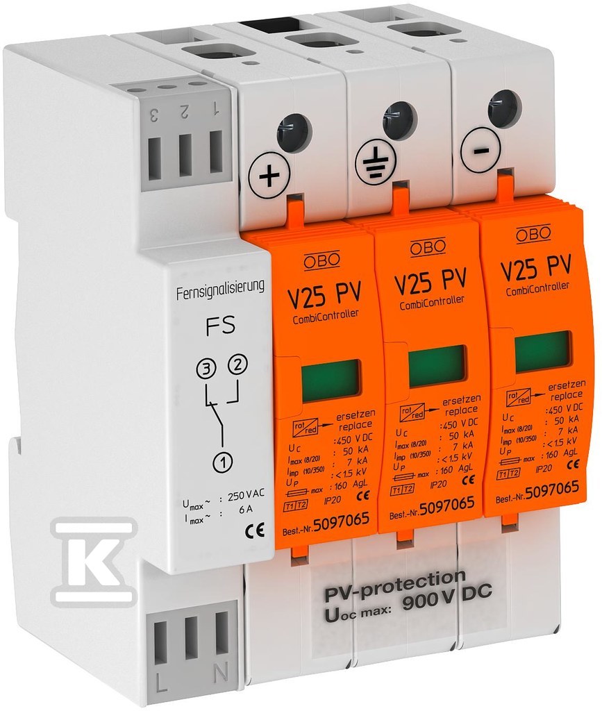 Ogranicznik przepięć 900Vdc typ V25-B+C - 5097448