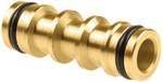 Sárgaréz dupla csatlakozó BRASS 3/4", 1/2" /címke/