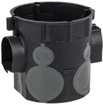 Підрозетник, глибокий, з мембраною, чорний, модульний E107-2K