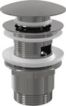 Spust umywalki CLIK/CLAK 5/4" metalowy z przelewem, duży korek