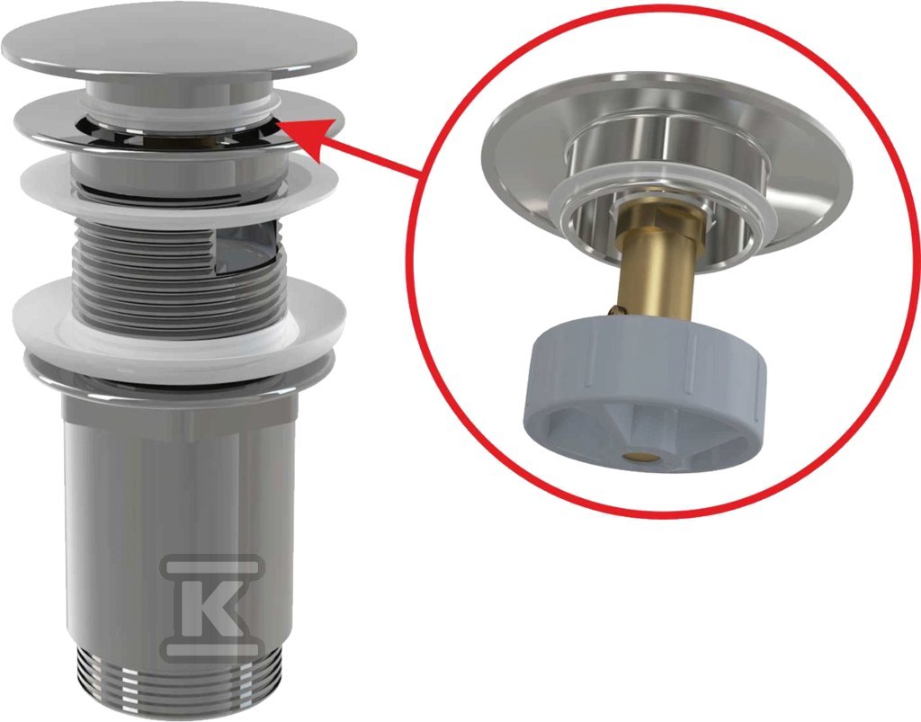 Spust umywalki CLIK/CLAK 5/4" metalowy - A392C