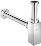 Декоративний квадратний сифон для мийки 300 мм 1 1/4" хром