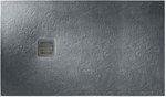 Brodzik prostokątny TERRAN 1400 x 1000 mm syfon w komplecie, kolor szary łupek